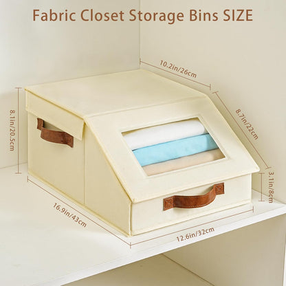 Closet Organizers and Storage, Stackable Closet Drawers, Fabric Storage Bins, Foldable Linen Organizer for Underwear, Clothes, Hat Storage,Wardrobe Space-Saving