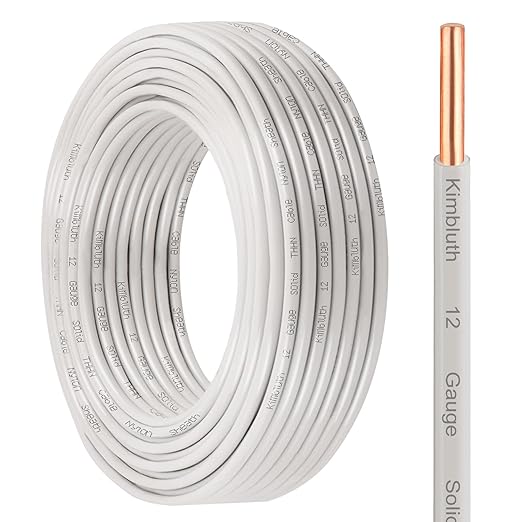 THHN Wire 12 Gauge 50 FT OFC Electrical Wire, 12 AWG Solid Copper Wire Rated up