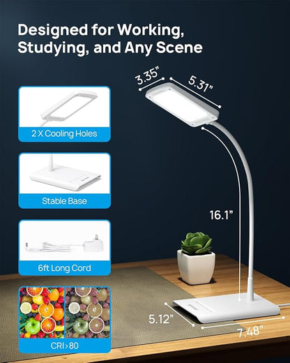 TROND Desk Lamp, Bright Dimmable Eye-Caring Table Lamp, 3 Color Modes 7
