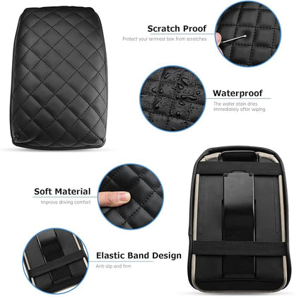INTGET Car Center Console Armrest Cover for VW Volkswagen Jetta Accessories 2012 2013 2014 2015 2016 2017 2018 Middle Arm Rest Seat Box Cover Elbow Cushion Pad (Cushion, 2012-2018 A Version)