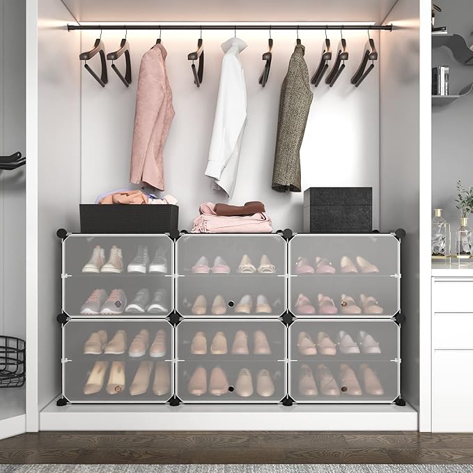 ROJASOP 6-Tier 24-Pair Expandable Shoe Rack Organizer