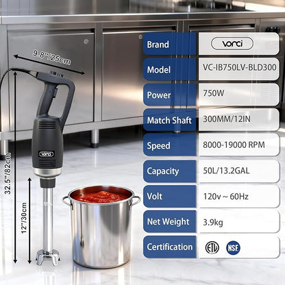 VONCI 750W Commercial Immersion Blender, Electric Hand Blender