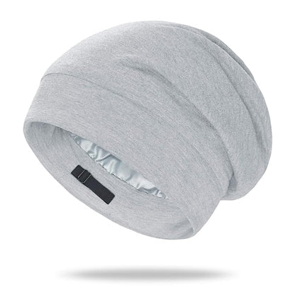 OLESILK 100% Mulberry Silk Bonnet for Sleeping Women, Silk Hair Wrap for Sleeping, Silk Sleep Bonnet for Women&Men, Real Silk, Not Satin, Light Grey