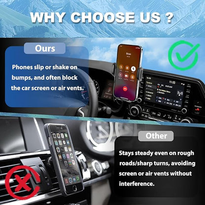 Car Phone Holder Fit for 2020-2025 Toyota Highlander Accessories Phone Mount 8-inch Screen Fixed Clip, Cell Phone Automobile Cradles Hands-Free 360 Degree Rotation Not Affect Air Vent