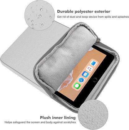 MoKo 9-11 Inch Tablet Sleeve Bag Carrying Case Fits New 11 inch iPad Air M3, iPad A16 2025, iPadPro 11 M4, Air 5/4/3, iPad10/9/8th Gen, Tab S8/S9 11", Gray + White