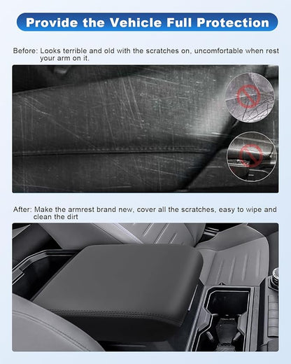 CDEFG 2025 2026 Tacoma Center Console Armrest Cover Compatible with 2024 2025 2026 Toyota Tacoma (4th Gen Tacoma) Accessories ABS Material Anti-Scratch Armrest Cushion Lid Protector(Full Coverage)
