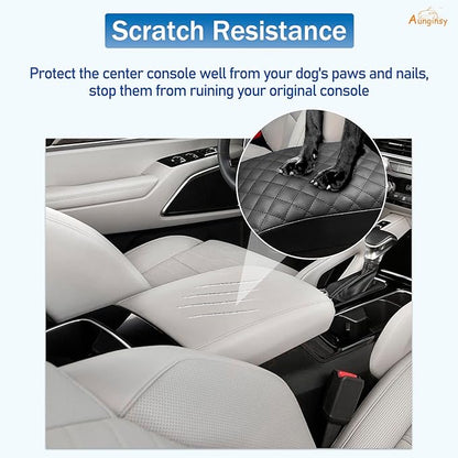 Aunginsy Car Leather Center Console Protector Cover Compatible with Kia Telluride 2020-2026 Center Console Armrest Seat Box Cover Cushion Lid Protector Pad Waterproof Anti-Scratch Interior Accessories