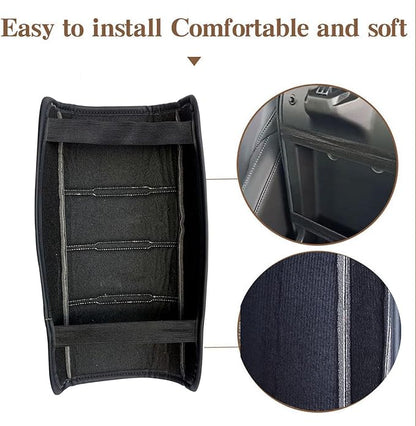 Center Console Pad Armrest Box Cover for Honda 2025 2024 2023 CRV LX EX EXL Sport Hybrid Sport Touring,Black Leather Protector Accessories for CR-V 2023 2024（Black line）