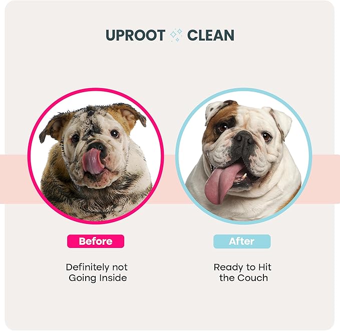 Uproot QuickClean Gloves Pro: Extra-Thick Pet Glove Wipes for Dogs & Cats - Easy Wipe Paws, Eyes, Ears, Butt, & Body - Lick-Safe for Cats & Dogs - Cleaning, Deodorizing & Grooming (20 Pack)