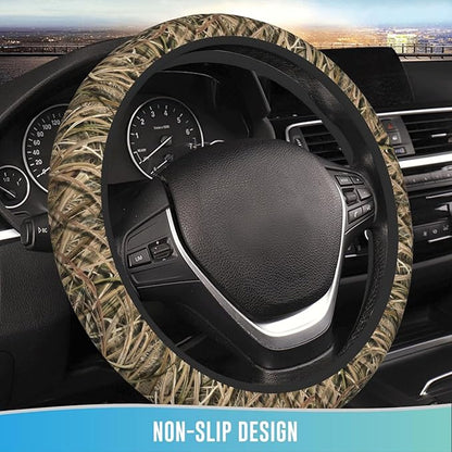 Elastic Steering Wheel Cover Car Accessories Cute Universal 15 Inch Absorbing Sweat Non-Slip Breathable for Man - Mossy Oak Shadow Grass Blades
