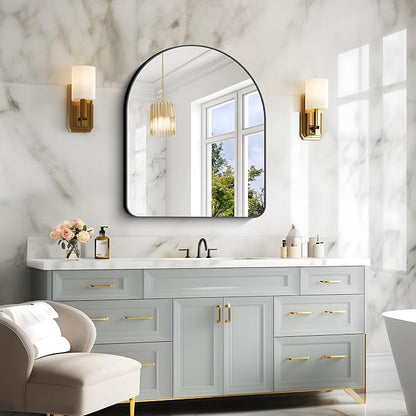 Arched Bathroom Mirror, Wall Mounted Mirror, Living Room, Hanging or Leaning