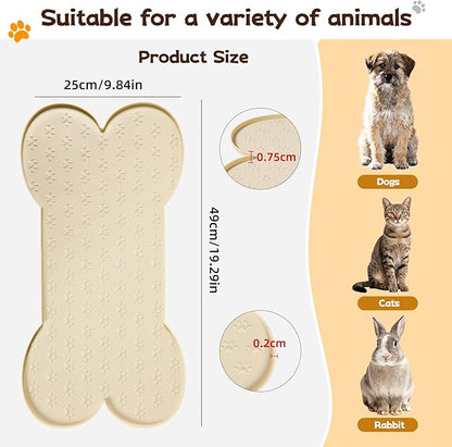 Dog Food Mat Anti-Slip Silicone Bowl Mats for Food and Water, Thicker Pet Placemat Waterproof Cat Feeder Pad with High-Lips Prevent Messy Spills to Floor Suitable for Medium and Small Pet