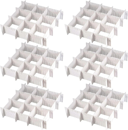 72 Pieces DIY Plastic Grid Drawer Organizer, 12.6 Inch Plastic Grid Drawer Dividers, Plastic Adjustable Drawer Dividers Organizer for Sock, Underwear, Scarf, White