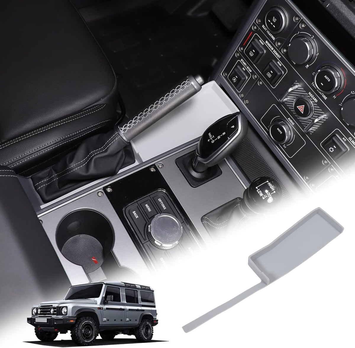 Center Console Organizer Compatible with INEOS Grenadier 2020-2024, Center Console Hand Brake Storage Box Armrest Organizer Insert Tray Accessories (Gray)