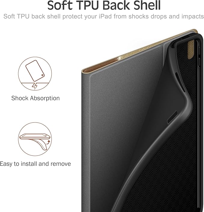 KingBlanc Case for iPad (A16) 11th Generation 11 Inch 2025, iPad 10th Gen 10.9 Inch 2022 with Pencil Holder, PU Leather Protective Cover, Auto Sleep/Wake, Viewing/Typing Angle, Magnetic Clasp, Beige