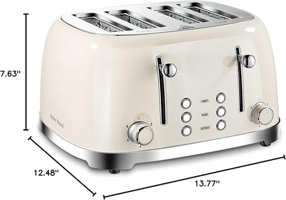 4 Slice Toaster Roter Mond Retro Stainless Steel