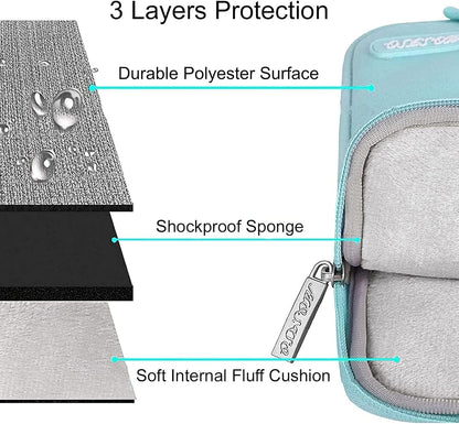 MOSISO Laptop Case 16 inch, 15-15.6 inch Laptop Sleeve Compatible with MacBook Pro 16 M4 M3 M2 M1, HP Acer Dell Lenovo ASUS Notebook, Polyester Vertical Computer Sleeve Bag with Pocket, Mint Blue