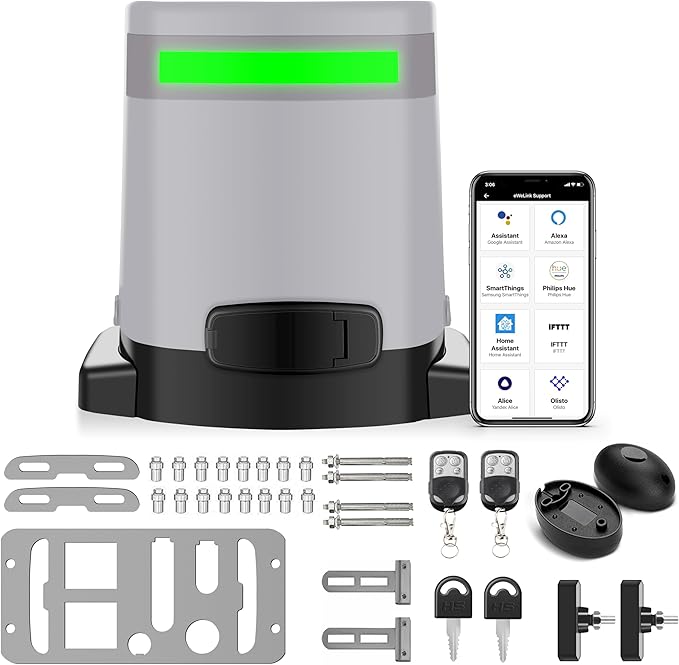 Blütezeit 1400lb Sliding Gate Opener, Solar Power | WiFi Control | Built-in