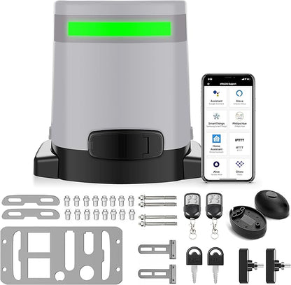 Blütezeit 1400lb Sliding Gate Opener, Solar Power | WiFi Control | Built-in