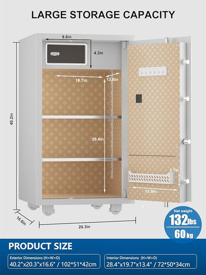 TIGERKING 7.2 Cu Ft Large Home Security Safe – Solid Steel Jewelry Cabinet