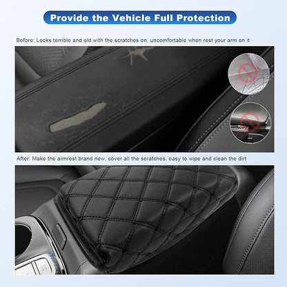 CDEFG Center Console Cover for 2022 2023 2024 Santa Cruz Pickup Truck Armrest Cover Console Pad Armrest Seat Box Cover Leather Protector 2022 2023 2024 Santa Cruz Car Interior Accessories