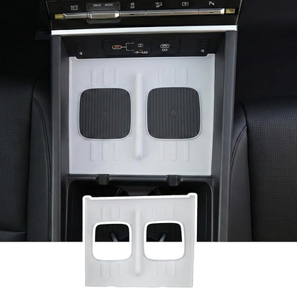 Wireless Charging Mat Compatible with 2024-2026 Hyundai Santa Fe Center Console Anti-Slip Protector Wireless Charging Silicone Pad for 2025 Santa Fe Accessories (White)