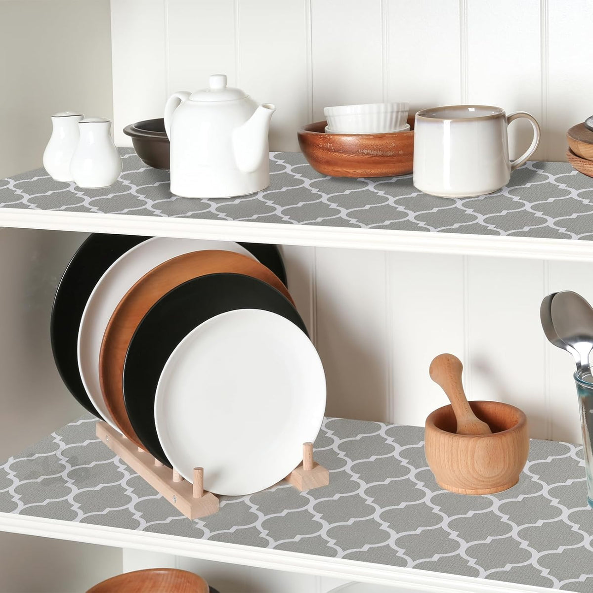 Shelf Drawer Liner for Kitchen Cabinets Non Adhesive, Slip Resistant Strong Grip Thickened Cabinet Liners for Shelves, Non Slip Plastic Shelving Paper for Cupboard, Dresser, Pantry (11.8" x 10FT)