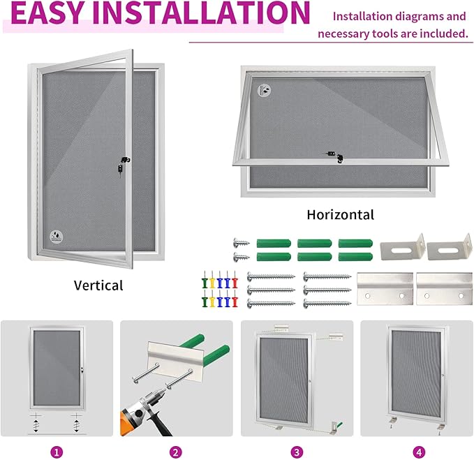 Outdoor Weatherproof Enclosed Fabric Bulletin Board, Noticeboard Case