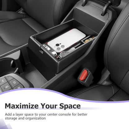 LUWU 2025 2026 S Portage Center Console Organizer for 2023 2024 2025 2026 Kia S Portage Accessories Armrest Console Storage Box Insert Tray [NOT for Manual Transmission] ABS Material Red-Trim
