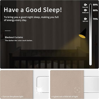 Easy-Going Blackout Curtains for Bedroom, Solid Thermal Insulated Grommet and