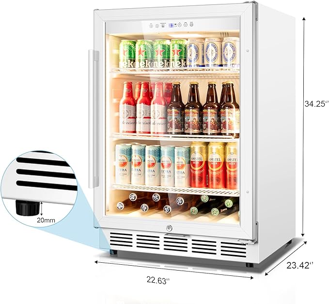Beverage Refrigerator, 4.9 Cubic Feet Undercounter/Freestanding 24 Inch