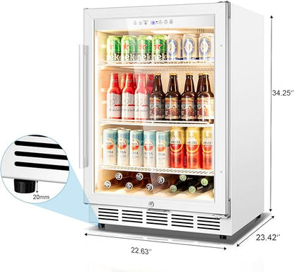 Beverage Refrigerator, 4.9 Cubic Feet Undercounter/Freestanding 24 Inch