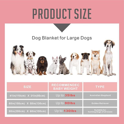 Gowyeg 1 Pack 3 Dogs Blankets for Large & Medium Dogs Washable, Super Soft Fluffy Premium Fleece Pet Blanket Flannel Throw for Dog Puppy Cat Paw Dog Products, Grey Pink, 41x31 inch