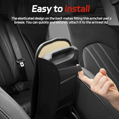 OUTMX Car Center Console Cover for 2005-2015 Toyota Tacoma, PU Leather Auto Center Console Pad Car Armrest Cushion Car Interior Accessories,Grey