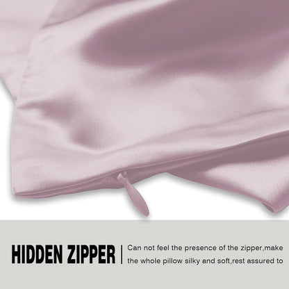 Mulberry Silk Pillow Cases for Hair and Skin Queen Size Silk Pillowcase with Zipper Soft Breathable Smooth Cooling Satin Silk Pillow Covers for Sleeping (Lavender,20"X 30",1Pcs)