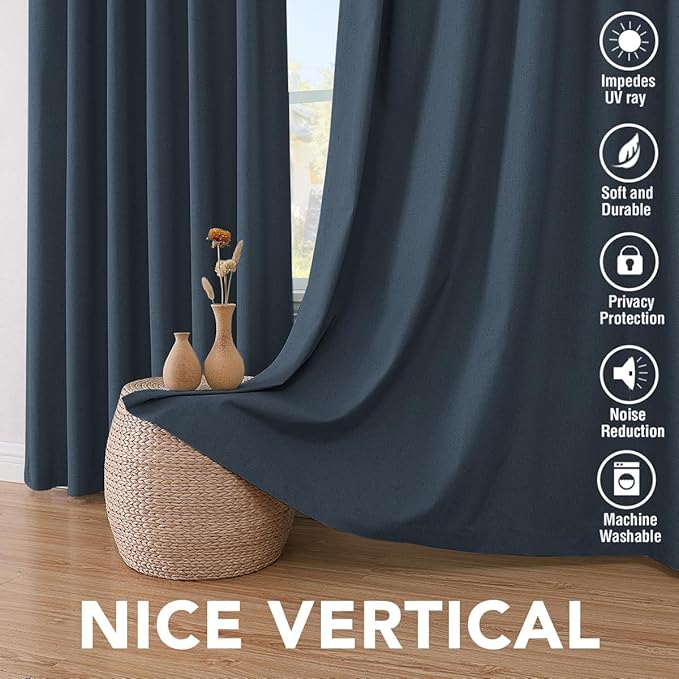 H.VERSAILTEX Linen Curtains 100% Blackout Curtains