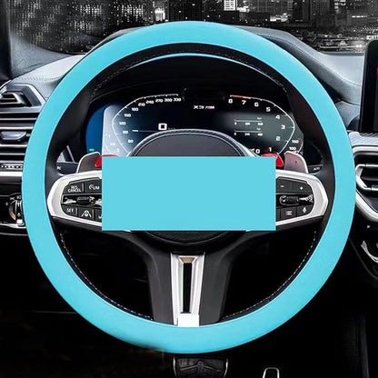 Silicone Steering Wheel Cover, Car Steering Wheel Cover, Anti-Slip Car Steering Wheel Protective Cover, Fit 12.6-16 Inch, for Car SUV Truck Van, for Women & Men (Sky Blue)