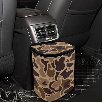 Duck Hunter Camo Car Garbage Can Organizers Storage Bag Bin Fit Most Vehicle Waste Basket Automobile Trash Bin Auto Accessories