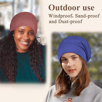 OLESILK 100% Mulberry Silk Bonnet for Sleeping Women, Silk Hair Wrap for Sleeping, Silk Sleep Bonnet for Women&Men, Real Silk, Not Satin, Reddish Brown