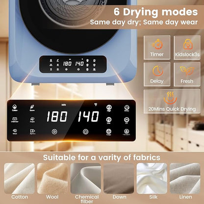 VCJ Portable Dryer for Laundry, 12lbs Clothes Dryer