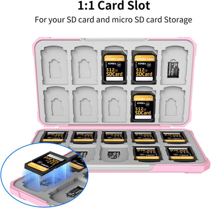 Memory Card Case with 40 Slots for 20 Micro SD SDXC SDHC TF Cards and 20 SD SDXC SDHC Cards,Anyskill SD Card Holde Features a Portable and Compact Design