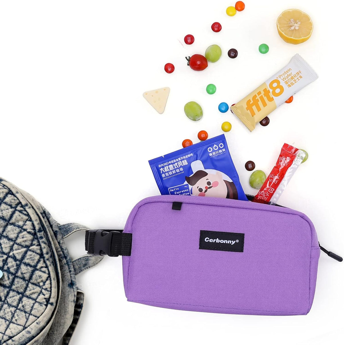 CERBONNY Small Cooler Bag Freezable Lunch for Work School Travel,Leak-proof Bag,Small Insulated For Kids/Adults,Freezer Bags,Freezable Snack Bag,Mini Fit Yogurt purple-1