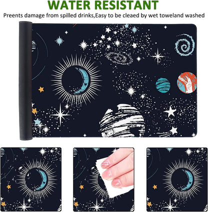 Space Galaxy Gaming Mouse Pad XXL Large Desk Mouse Pad Keyboard Mat with Stitched Edges Waterproof Non-Slip Desk Mat for Laptop,Keyboard,Computer 35.4 * 15.7 Inch