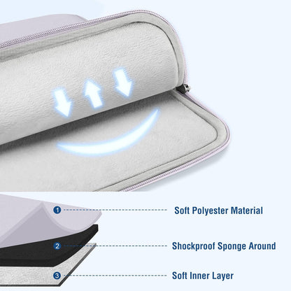 MOSISO Laptop Case 13.3 inch, 13-13.3 inch Laptop Sleeve Compatible with MacBook Air/Pro 13/Pro 14 M5 M4 M3 M2 M1, HP Dell ASUS Lenovo,Polyester Vertical Computer Sleeve Bag with Pocket, Dusty Lilac