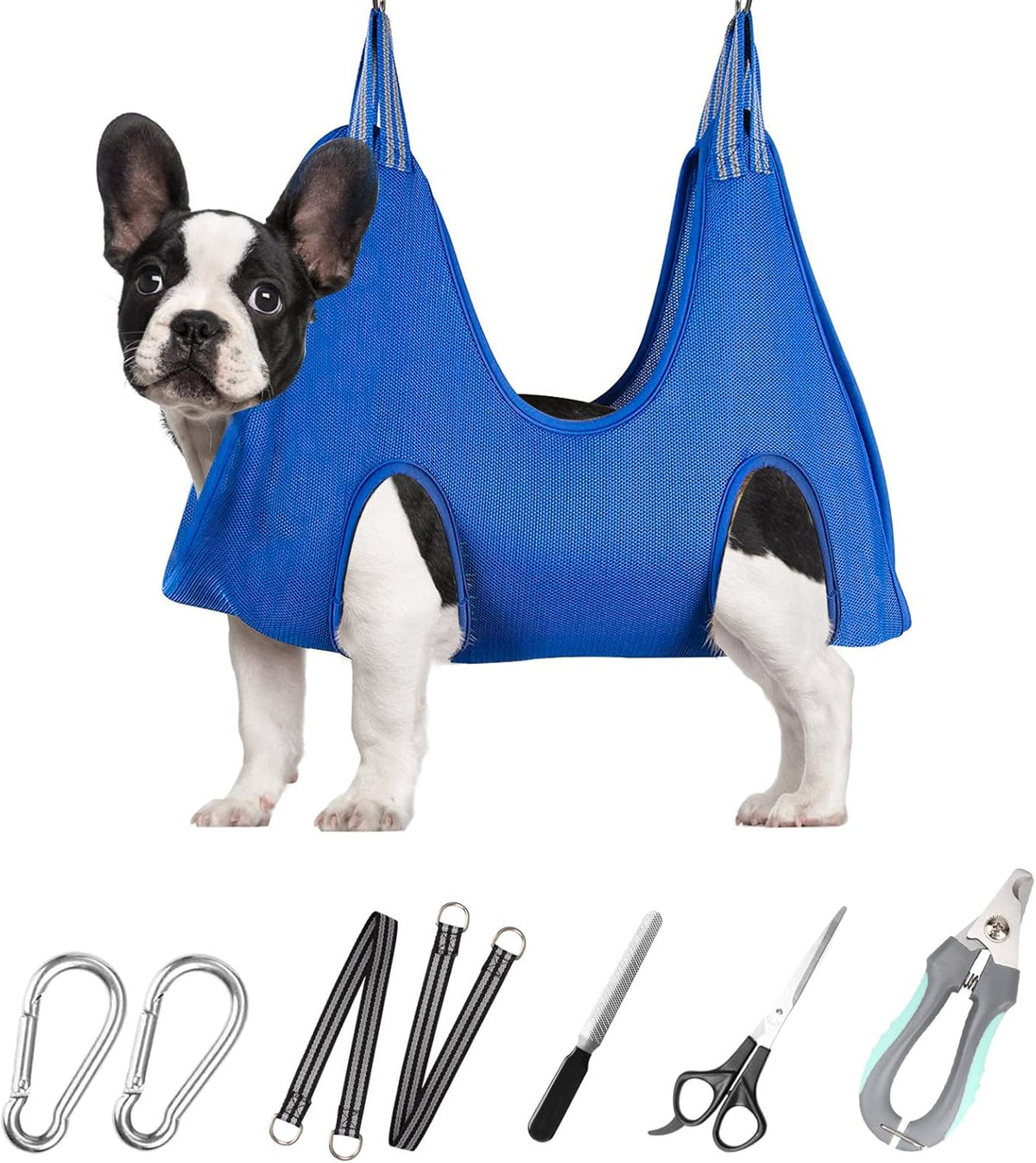 Pet Grooming Hammock for Small Dogs & Cats with Nail Clippers/Nail Trimmers/Grooming Scissors, Dog Grooming Harness for Nail Trimming, Pet Grooming Sling Helper