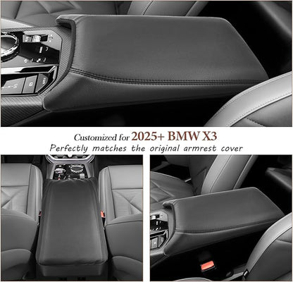SKTU for 2025 2026 BMW X3 Center Console Cover for 2025 2026 BMW X3 Armrest Cover BMW X3 2025 2026 Accessories Seat Box Cover 2025 2026 X3 (30 xDrive/M50 xDrive) Center Console Cushion [Soft, Durable]