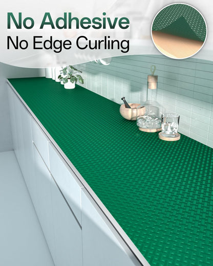 Shelf and Drawer Liner for Kitchen Cabinet, Non-Adhesive 24in x 120in Waterproof Contact Paper Refrigerator Liners Thickened Durable EVA Material Non Slip Mat for Dresser Cupboard Pantry Protector