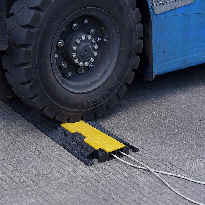 OranLite Heavy-Duty Rubber Cable Protector Ramp, Floor Cable Wire Cord Cover