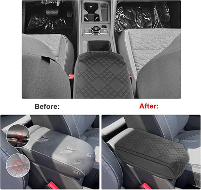 SXCY for 2025 2026 VW Tiguan Armrest Cover for 2025 2026 Volkswagen Tiguan Accessories 2025 2026 Tiguan Center Console Cover 2025 2026 Tiguan Middle Console Cover Add Soft Cotton Cushion (Added-Pad)