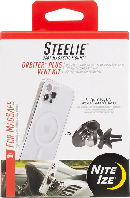 Nite Ize Steelie Vent Kit - Magnetic Cell Phone Holder for Car Vents - Phone Mount - Orbiter Plus